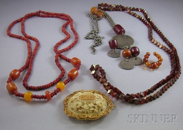 Group of Ethnic Jewelry, including a silver coin n