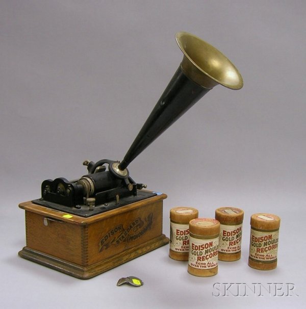 Edison Standard Cylinder Player with Four Cylinde: Edison Standard Cylinder Player with Four Cylinders.