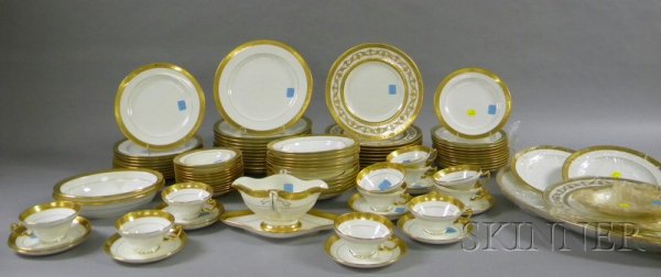 Mintons Gilt-decorated White Porcelain Partial Di