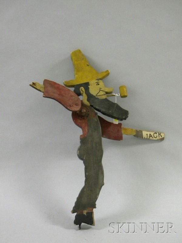 Painted Wooden Hillbilly Whirligig, (loss on one : Painted Wooden Hillbilly Whirligig, (loss on one paddle), no stand.