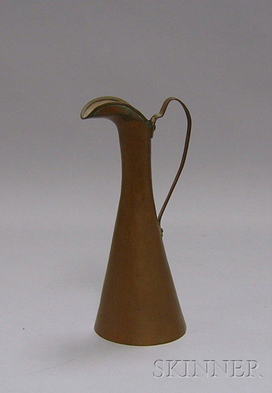 Russian Hand-Hammered Copper Ewer, (creases to si