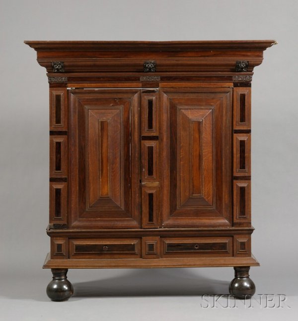 Flemish Baroque Oak and Rosewood Shrank, with 17th