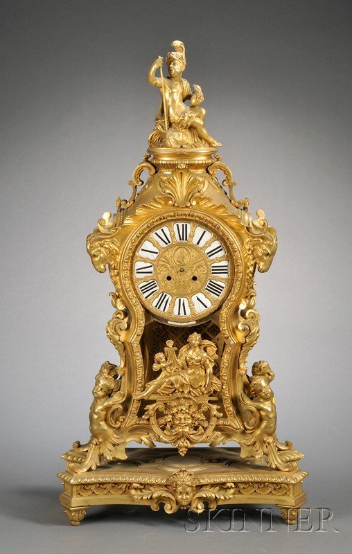 Large Louis XV Style Bronze Bracket Timepiece, Fra