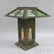 959: Early Arts & Crafts Oak and Leaded Glass Table Lam