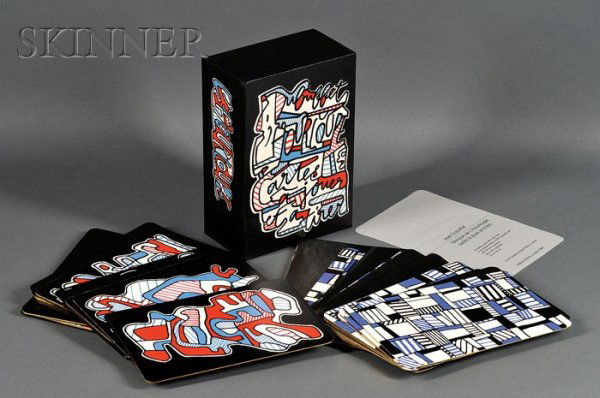 Jean Dubuffet (French, 1901-1985) Banque de L'Hourl: Jean Dubuffet (French, 1901-1985) Banque de L'Hourloupe cartes à jouer et à tirer, 1967, edition of 350 plus proofs, published by Editions Alecto, London. Identified and numbered "210" on the interi