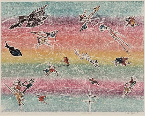 Boris Margo (American, b. 1902) Lot of Thirteen Pr: Boris Margo (American, b. 1902) Lot of Thirteen Prints: THE MONTHS Portfolio, 1949, edition of 20. Each signed and dated "Boris Margo 49" in pencil l.r., and titled and numbered "...