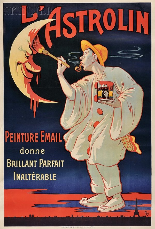 Eugène Ogé (French, 1861-1936) L'Astrolin. Signed : Eugène Ogé (French, 1861-1936) L'Astrolin. Signed "Ogé" and identified within the matrix. Color lithographic poster on paper, sheet size 59 1/4 x 39 3/4 in. (151.8 x 100.8 cm), unmatted, unframed. 