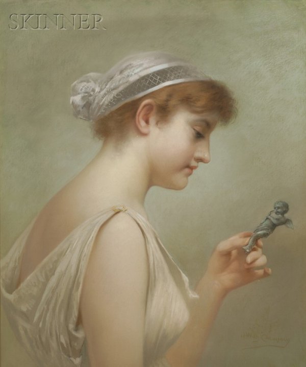 James Wells Champney (American, 1843-1903) Dreams: James Wells Champney (American, 1843-1903) Dreams of Love Signed "J Wells Champney" l.r. Pastel on paper, sight size 23 1/2 x 19 1/2 in. (59.7 x 49.5 cm), framed. Condition: Not examined out of frame.