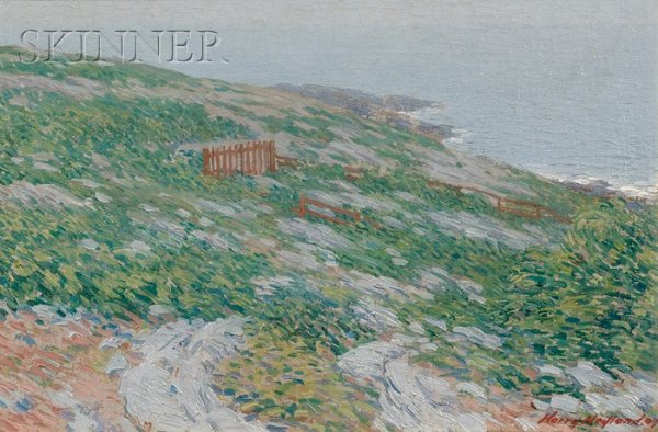 Harry A. Neyland (American, 1877-1958) The Lone Ga: Harry A. Neyland (American, 1877-1958) The Lone Gate, Appledore Island, Isles of Shoals, New Hampshire Signed and dated "Harry Neyland. 07" l.r., titled "the loan [sic] gate..."
