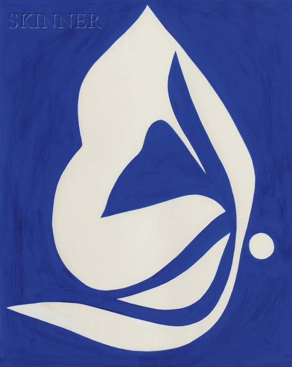 Jack Youngerman (American, b. 1926) Aug 4 1969 Ini: Jack Youngerman (American, b. 1926) Aug 4 1969 Initialed and dated "JY 69" in pencil l.r., inscribed "...Aug 4 Youngerman" and identified on a label from Obelisk Gallery, Boston, on the backi