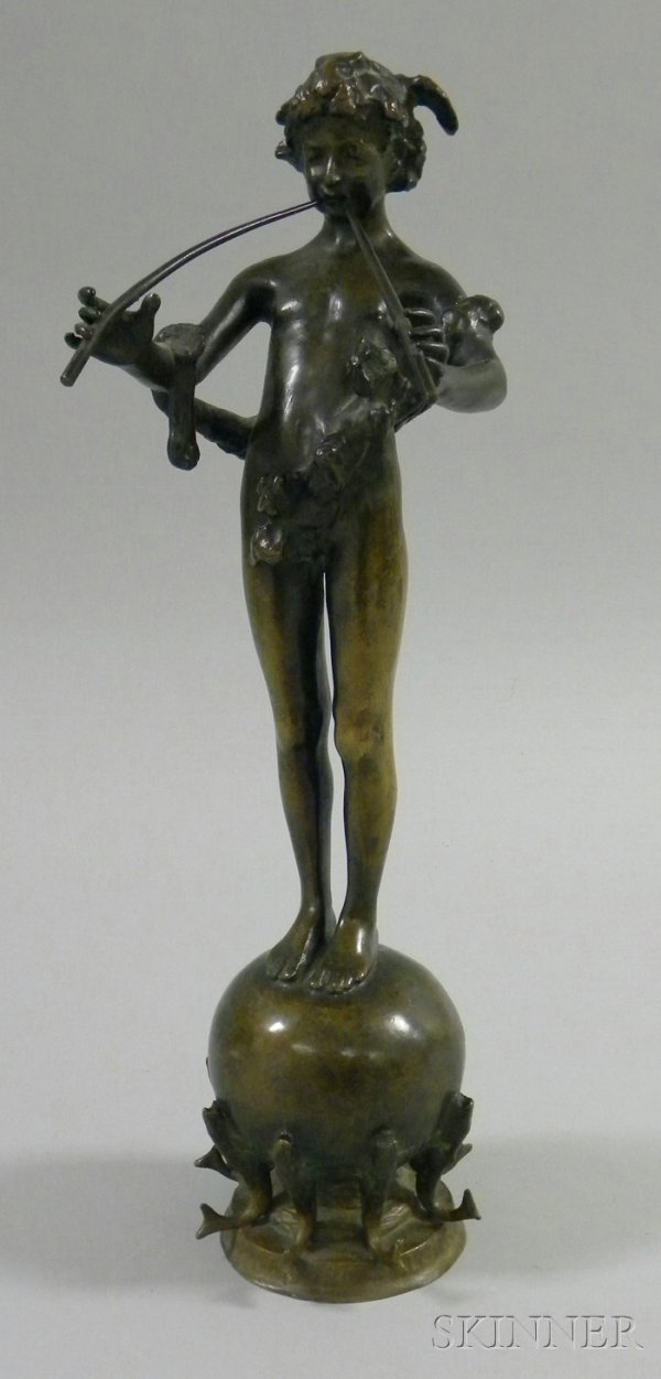 After Frederick William MacMonnies (French/America: After Frederick William MacMonnies (French/American, 1863-1937) Pan of Rohallion Inscribed "Frederick MacMonnies" within the cast on the reverse, stamped "ROMAN BRONZE WORKS- N.Y." within the cast on