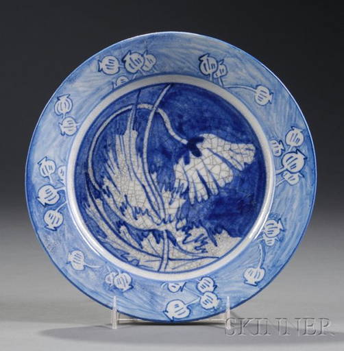 Dedham Pottery Poppy Plate Glazed Earthenware Dedha