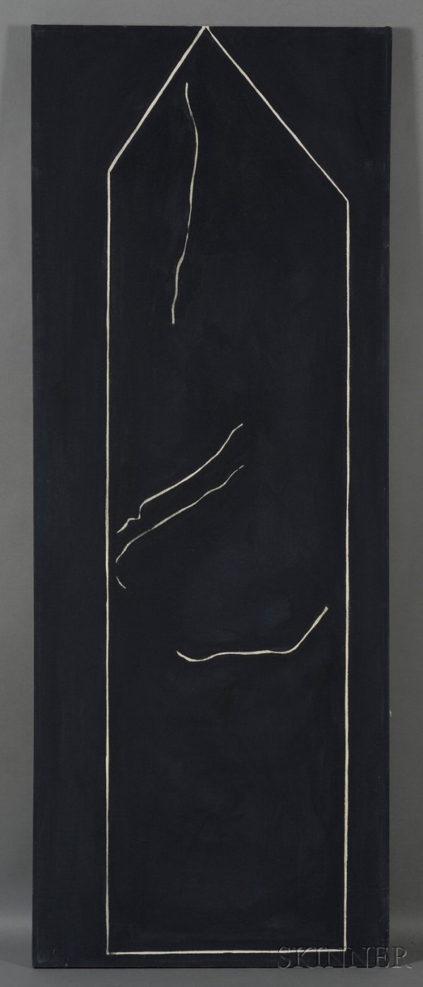 Jack Roth (American, 1927-2004) Untitled [Thin Lin: Jack Roth (American, 1927-2004) Untitled [Thin Line Series] Unsigned. Acrylic on canvas, 29 3/4 x 78 in., unframed. Condition: Good. Provenance: Estate of the artist