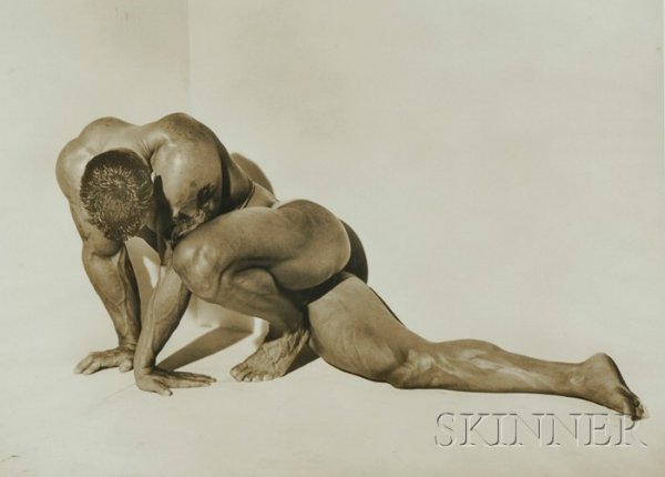 Herb Ritts (American, 1952-2002) Male Nude, Horizo: Herb Ritts (American, 1952-2002) Male Nude, Horizontal, Los Angeles, 1987 Titled, dated, signed and numbered "...Herb Ritts 19/25" in pencil on the reverse, embossed ? HERB RITTS l.r. Gelat