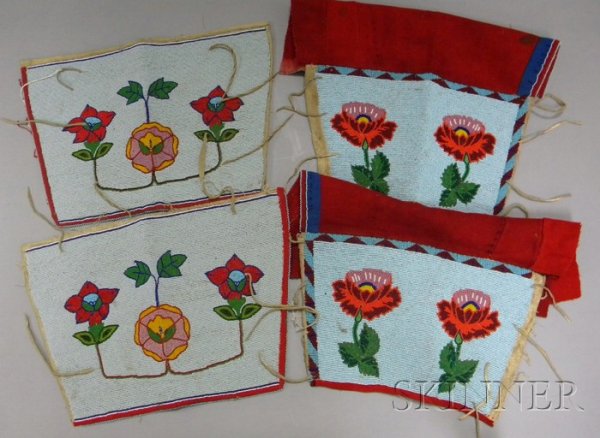 Two Pairs Floral Beaded Leggings. Provenance: Histo: Two Pairs Floral Beaded Leggings. Provenance: Historic Lammers Trading Post, established 1917 in Hardin, Montana.