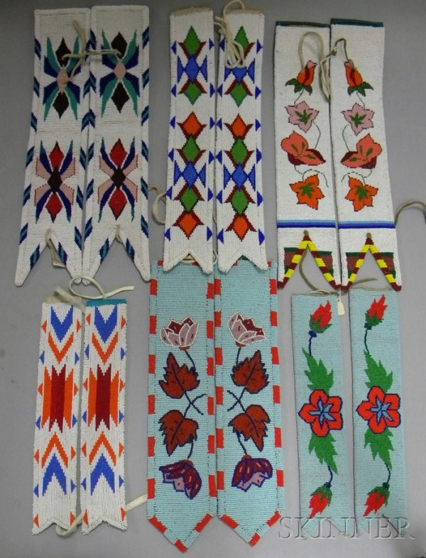 Twelve Native American Beaded Panel Drops. Provenan: Twelve Native American Beaded Panel Drops. Provenance: Historic Lammers Trading Post, established 1917 in Hardin, Montana.