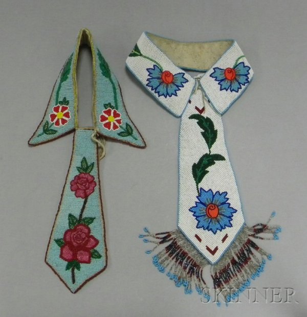 Two Sets of Beaded Collars and Ties. Provenance: Hi: Two Sets of Beaded Collars and Ties. Provenance: Historic Lammers Trading Post, established 1917 in Hardin, Montana.