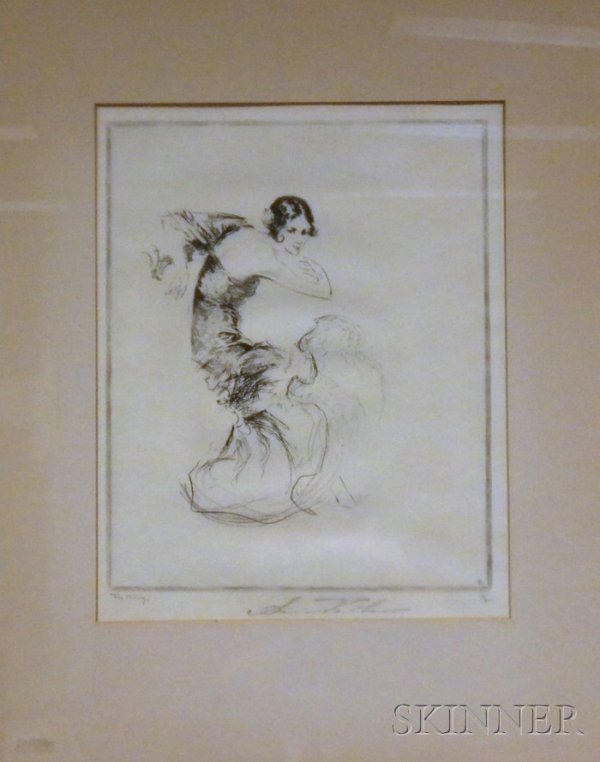 Troy Kinney (American, 1871-1938) Spanish Dancer.: Troy Kinney (American, 1871-1938) Spanish Dancer. Signed in pencil l.l. Etching, framed.
