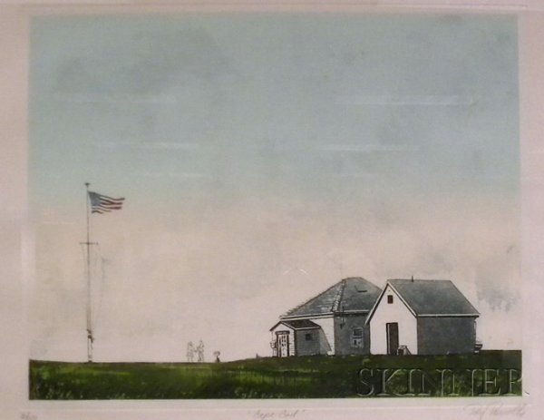 Framed Etching and Aquatint, Cape Cod, by Roy Purc: Framed Etching and Aquatint, Cape Cod, by Roy Purcell (American, 20th Century), signed and dated "Roy Purcell 74" in pencil l.r., titled l.c., numbered "36/50" l.l., plate size 15 3/4 x 19 3/4 in.