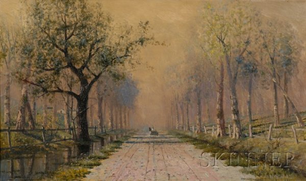 Karl Eugene Felix (Austrian, 1837-1906) Cart Ride : Karl Eugene Felix (Austrian, 1837-1906) Cart Ride Home Signed "K. E. FELIX" l.r. Oil on canvas, 17 7/8 x 30 in. (45.4 x 76.1 cm), framed. Condition: Retouch, craquelure, surface grime.