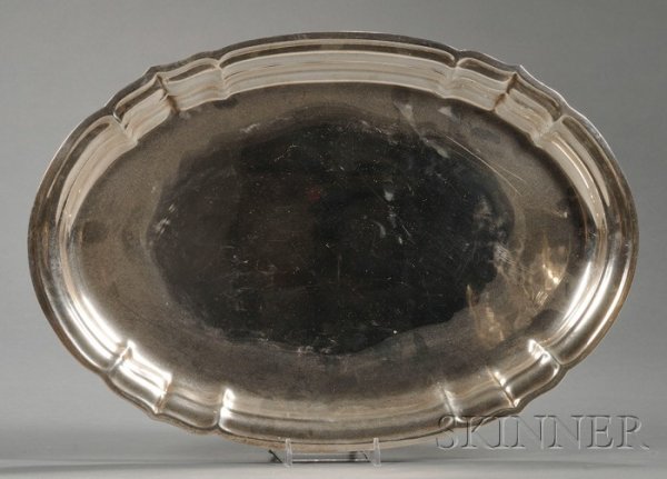 Reed & Barton Sterling "Newport" Pattern Platter, : Reed & Barton Sterling "Newport" Pattern Platter, mid-20th century, oval, with ogee shaped sides, lg. 17 5/8 in., approx. 35 troy oz.