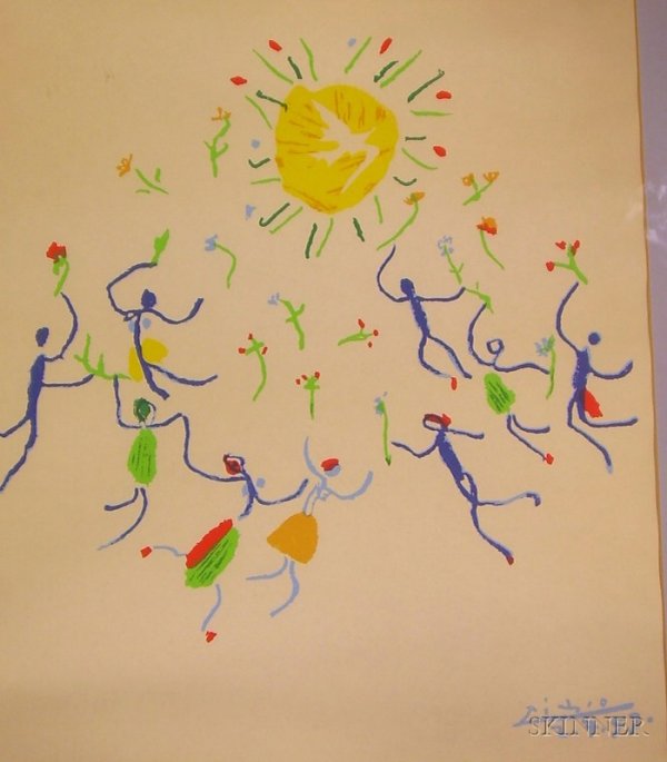 Two Peace Corps. Prints After Pablo Picasso (Spani: Two Peace Corps. Prints After Pablo Picasso (Spanish, 1881-1973), both inscribed "Picasso" and dated within the matrix l.r. or l.l.