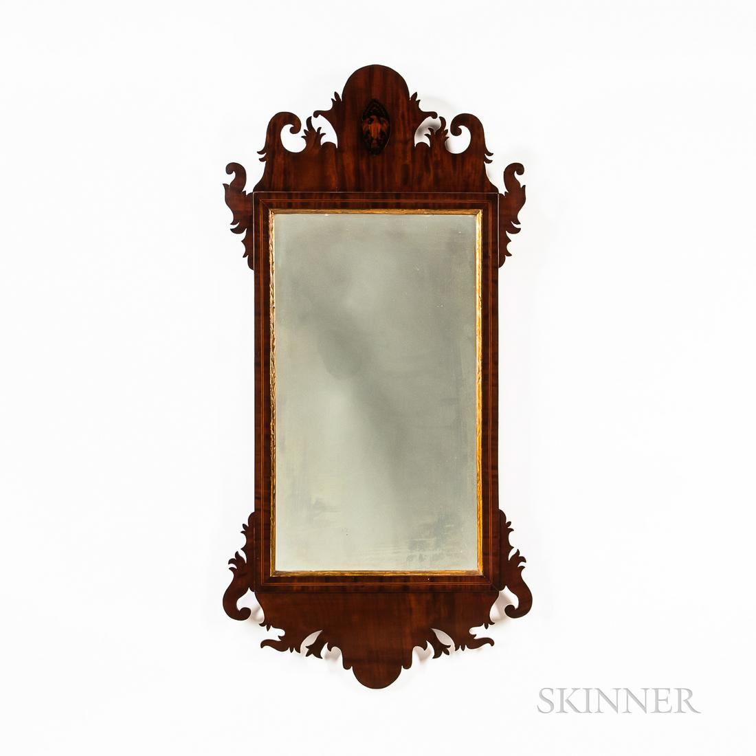 Federal Scroll-frame Eagle-inlaid Mirror (1 of 1)