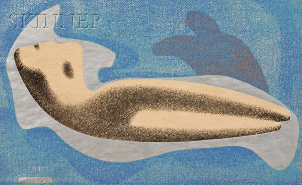 Alexander Archipenko (Ukrainian/American, 1887-1964: Alexander Archipenko (Ukrainian/American, 1887-1964) Torso in Space, 1952, edition of 50 (Karshan, 37). Numbered and signed "11/50 Archipenko" in ink l.l. Color screenprint with lithography and emboss