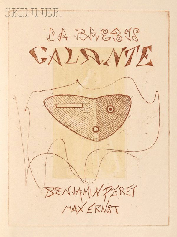 Max Ernst, illustrator (German, 1891-1976) La Brebi: Max Ernst, illustrator (German, 1891-1976) La Brebis Galante, by Benjamin Peret, published in 1949 by Editions Premieres, Paris, edition of 300, containing three etchings plus twenty-one pochoir illus