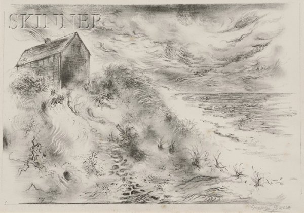 George Grosz (German/American, 1893-1959) Storm Cl: George Grosz (German/American, 1893-1959) Storm Clouds, Cape Cod, 1949, edition of 252 plus proofs, published by the Print Club of Cleveland (Duckers, E110). Signed "George GROSZ" in pencil l.r.