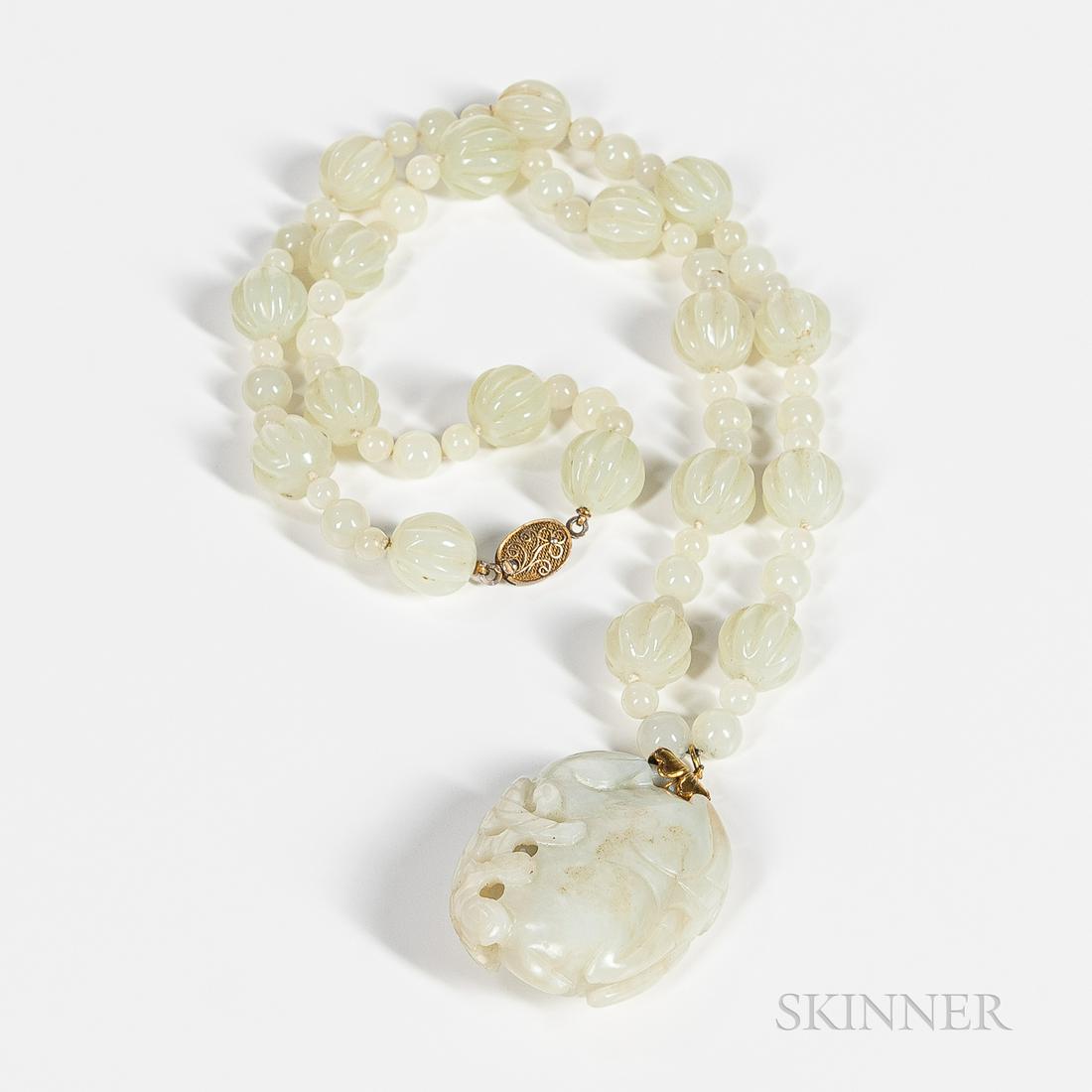 Jade Pendant and Bead Necklace (1 of 6)