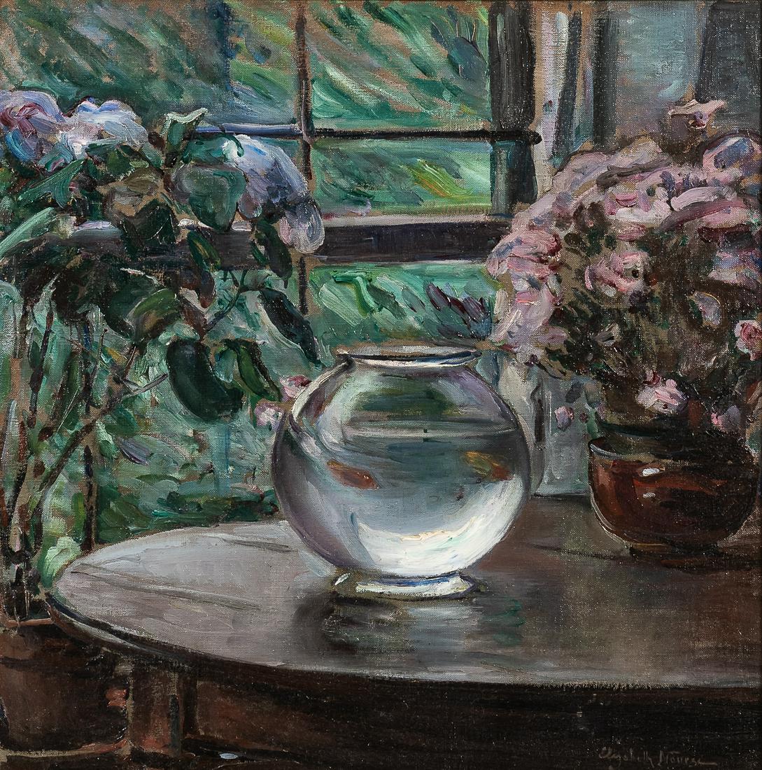 Elizabeth Nourse (American, 1859-1938): Elizabeth Nourse (American, 1859-1938) Etude, Fleurs Signed "Elizabeth Nourse" l.r., inscribed "Artists Elizabeth Nourse/Adresse 80 rue d'Assas, Paris/Sujet