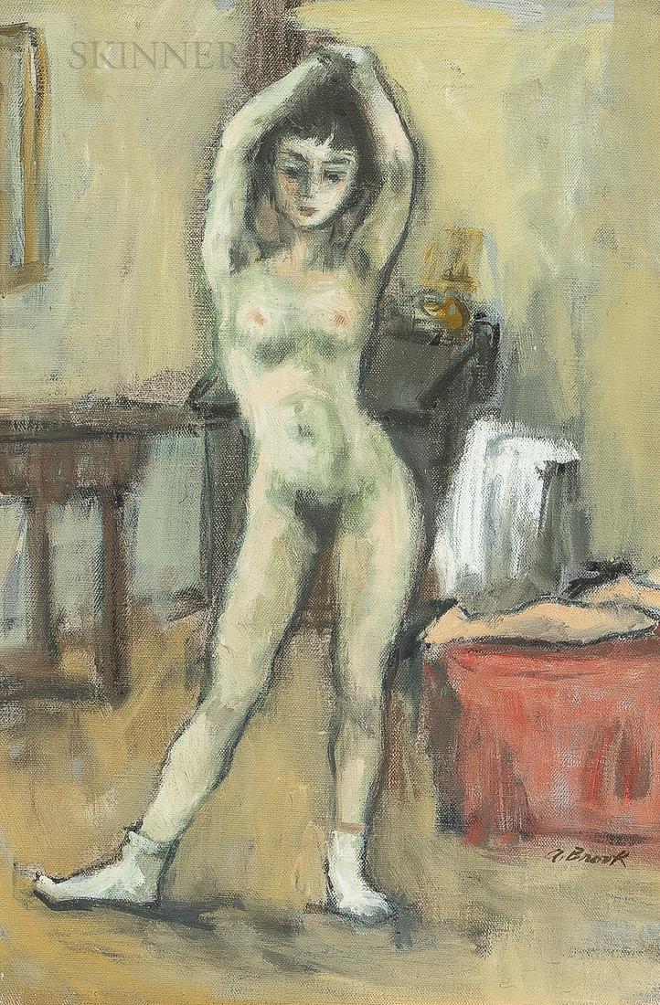 Alexander Brook (American, 1898-1980): Alexander Brook (American, 1898-1980) Models in the Studio Signed "A. Brook" l.r. Oil on canvas, 16 x 11 in. (40.6 x 28.0 cm), framed. Condition: Minor surface grime.