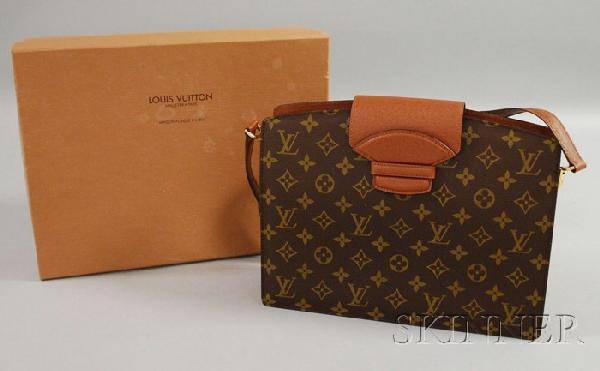 Louis Vuitton Monogrammed Leather Handbag, in orig: Louis Vuitton Monogrammed Leather Handbag, in original box.
