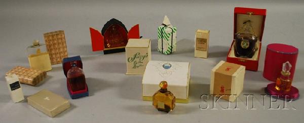 Group of Vintage Mostly Parisian Perfume Bottles,: Group of Vintage Mostly Parisian Perfume Bottles, including d'Orsay, Balmain, Jean d'Albret, Jean Patou, Guerlain, and Coty.