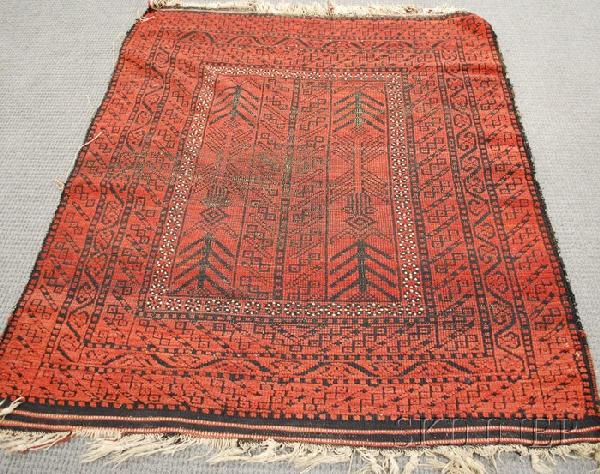 Uzbek Rug, Central Asia, 19th/20th century, 5 ft. : Uzbek Rug, Central Asia, 19th/20th century, 5 ft. x 4 ft. 4 in.