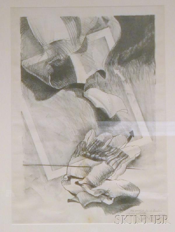 Lot of Three Prints: Carlos Montesino (American,: Lot of Three Prints: Carlos Montesino (American, 20th/21st Century), Still Life with Glove, dedicated, signed, and dated "very special to Jim de Barbieri/For ever gratefully/Carlos Montesino/N.Y. 87"