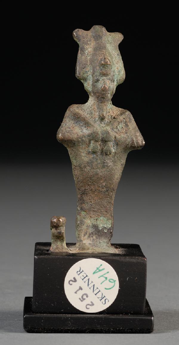 Bronze Osiris, Ancient Egypt, c. 8th century B.C.,: Bronze Osiris, Ancient Egypt, c. 8th century B.C., ht. 3 3/4 in.