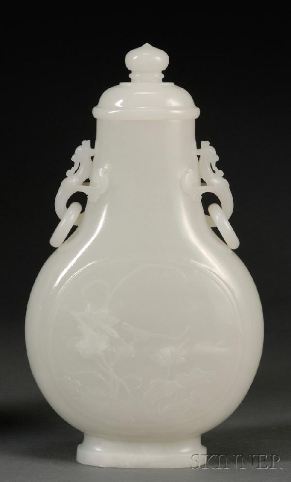 Large Jade Vase, China, of flattened hu form, the Jun 26, 2010
