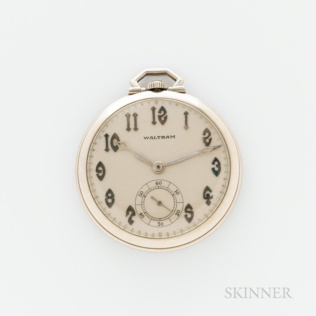 Waltham 14kt White Gold "Maximus A" Open-face Watch (1 of 5)