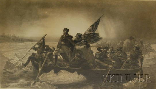 Paul Girardet (French, 1821-1893) Engraver, After: Paul Girardet (French, 1821-1893) Engraver, After Emanuel Gottlieb Leutze (American, 1816-1868) Washington Crossing the Delaware. Signed in the plate "Painted by E. Leutze" l.l., "Engraved by