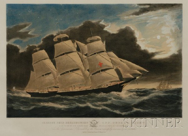 Nathaniel Currier, publisher (American, 1813-1888): Nathaniel Currier, publisher (American, 1813-1888) Clipper Ship Dreadnought Off Tuskar Light, 1856 (Conningham, 1144). Identified in inscriptions in the matrix. Large folio lithograph with hand