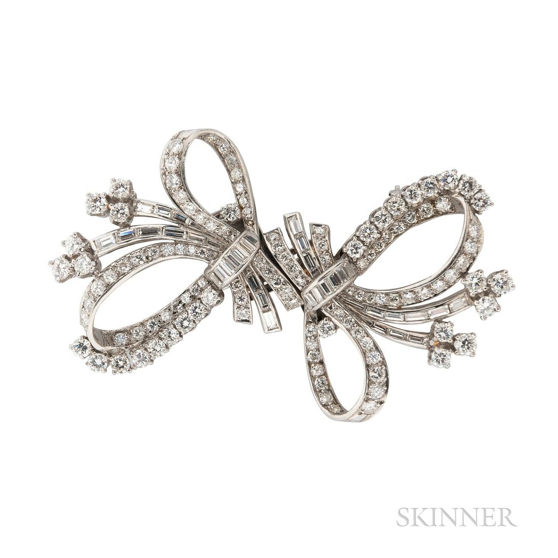 Platinum and Diamond Dress Clips, c. 1950s, designed as (1 of 1)