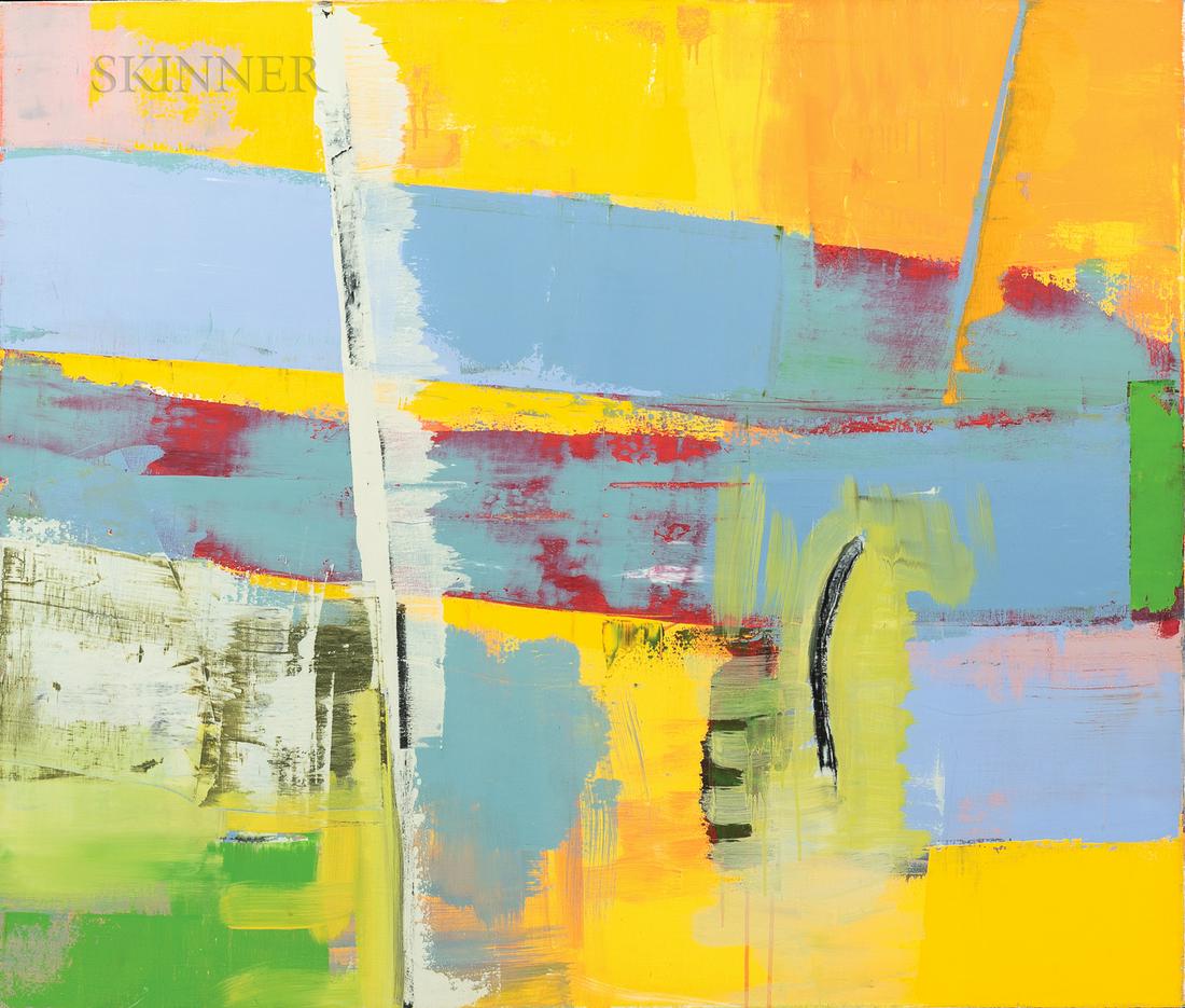 Alexis Portilla (Mexican/American, b. 1965), Eighty: Alexis Portilla (Mexican/American, b. 1965) Eighty Watt Titled, signed, and dated ".../Alexis Portilla/© 2003" on the reverse. Oil on canvas, 44 1/4 x 52 in. (112.4 x 132.1 cm), framed.