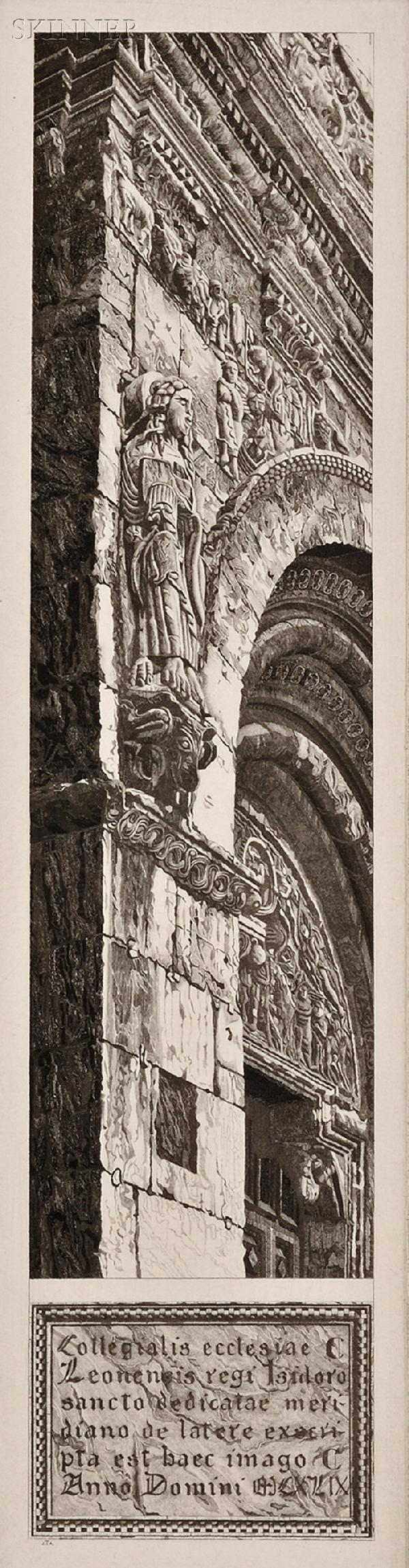 John Taylor Arms (American, 1887-1953) Lot of Two A: John Taylor Arms (American, 1887-1953) Lot of Two Architectural Views: Chapiteau Gothique, 1926, first state of two, edition of 270 (Fletcher, 185); and Stone Tapestry, San Isidoro, Leon, 193