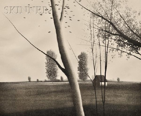 Robert Kipniss (American, b. 1931) Summer Passage,: Robert Kipniss (American, b. 1931) Summer Passage, 1979, edition of 150 plus proofs (Lunde, 182). Signed "Kipniss" in pencil l.r., numbered "37/150" in pencil l.l. Lithograph in black and blue on