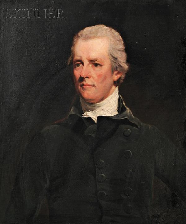 After John Hoppner, R.A. (British, 1758-1810), Bus: After John Hoppner, R.A. (British, 1758-1810) Bust-length Portrait of the Right Honorable William Pitt the Younger (1759-1806) Unsigned. Oil on canvas, 30 x 25 in. (76.0 x 63.2 cm), framed. Condition: