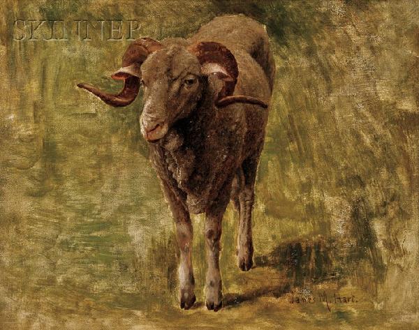 James McDougal Hart (American, 1828-1901), Rocky M: James McDougal Hart (American, 1828-1901) Rocky Mountain Goat Signed "James M. Hart." l.r., titled on the reverse, exhibition labels from Colorado Springs Fine Arts Center, Colorado Springs, C