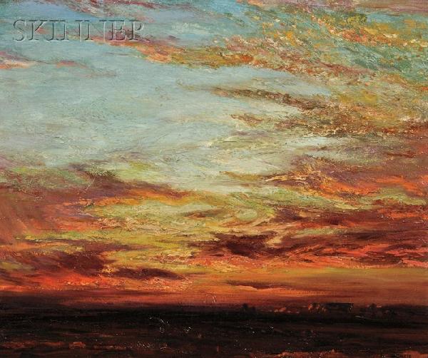 Eliot Candee Clark (American, 1883-1980), The Magi: Eliot Candee Clark (American, 1883-1980) The Magical Hour, a View of Kent, Connecticut Signed "Eliot Clark" l.r., title and artist inscribed on a period label affixed to the reverse, location
