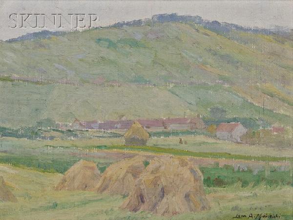 Leon A. Makielski (American, 1885-1974), Misty Mor: Leon A. Makielski (American, 1885-1974) Misty Morning, Giverny Signed "Leon A. Makielski" l.r., titled in a later hand on the reverse, identified on a label from D. Wigmore Fine Art, Inc., N